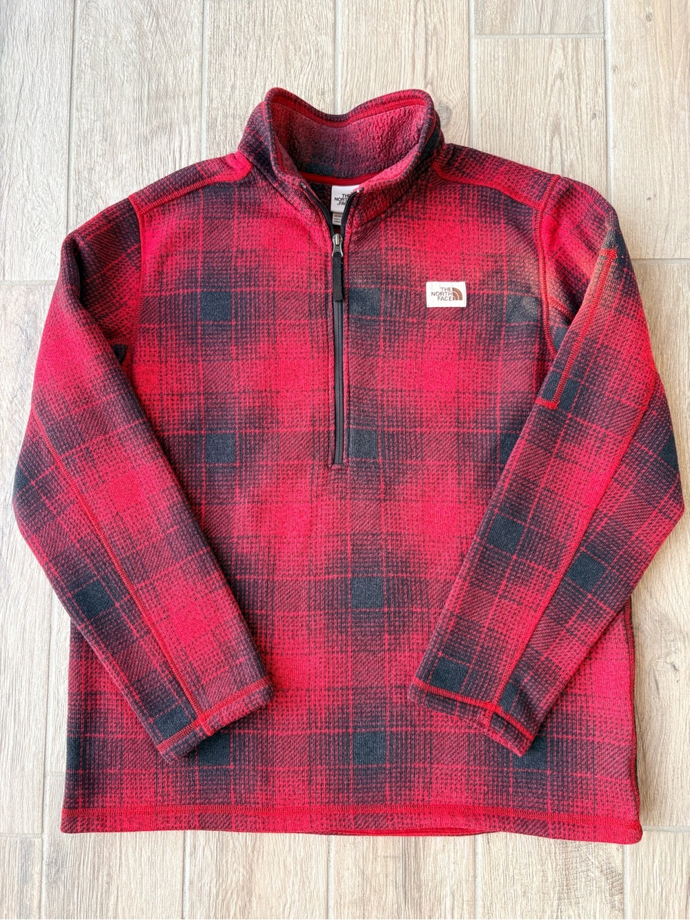 The North Face Mens Gordon Lyons 1/4 Zip Pullover Fleece Jacket Buffalo Plaid XL